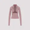 Rick Owens Purple Cupro Prong T-shirt For Women From Ss24 Collection In Pink & Purple