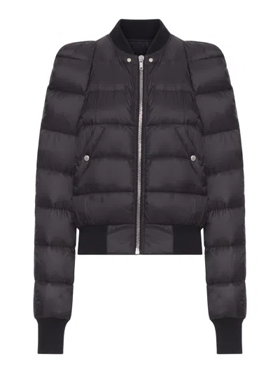 Rick Owens Padded Shell Bomber Jacket In Black