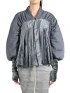 Rick Owens Duvetessa Jersey And Velvet Jacket In Grey