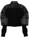Rick Owens Duvetessa Mixed Media Crop Jacket In Black