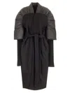 Rick Owens Duvetina Long Coat Crafted In Black