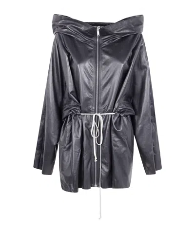 RICK OWENS DWASTRINGS LEATHER JACKET