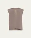 Rick Owens Dylan Deep V Blouse In Dust
