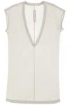 Rick Owens Dylan Maxi T-shirt With V Neck In Grey