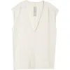 Rick Owens Dylan Plunge Neck Cocoon Crepe Top In Dinge