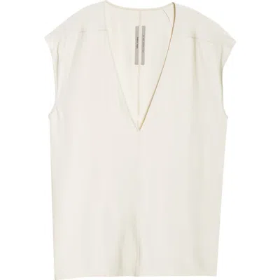 Rick Owens Dylan Plunge Neck Cocoon Crepe Top In Dinge