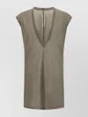 Rick Owens V-neck Cotton T-shirt In Gray