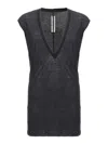 Rick Owens Dylan V Neck Cotton T-shirt In Black