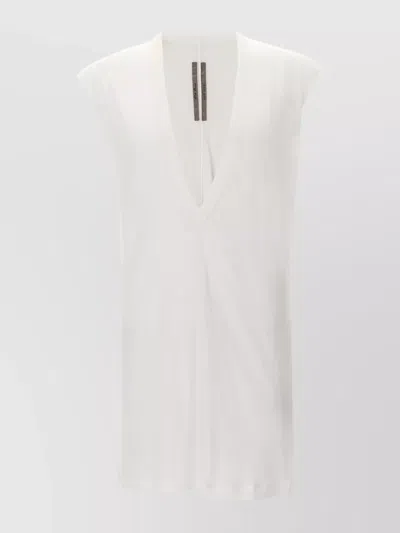 Rick Owens Semi-sheer Cotton Tank Top In White