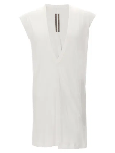 Rick Owens Semi-sheer Cotton Tank Top In White