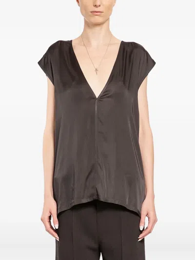 RICK OWENS DYLAN V-NECK BLOUSE
