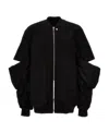 Rick Owens Easy Gauntlet Bomber Jacket In Black