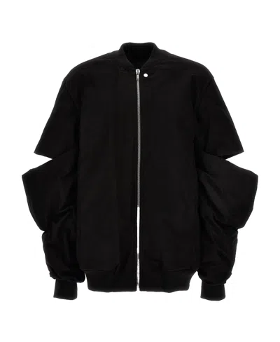 Rick Owens Easy Gauntlet Bomber Jacket In Black