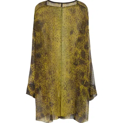 Rick Owens Eclipse Silk Tunic In Acid/black
