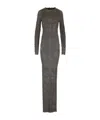 Rick Owens Gray Edfu Al Denim Maxi Dress In Black
