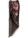 Rick Owens Edfu Asymmetric Sequinned Maxi Skirt In Brown