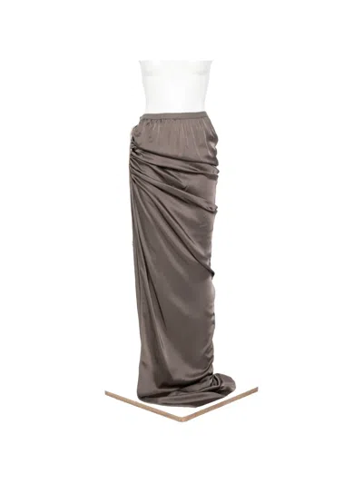 Rick Owens Edfu Draped Maxi Skirt In Gray