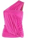 Rick Owens Edfu Draped One-shoulder Blouse In Pink