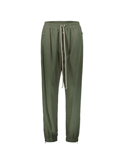 Rick Owens Edfu Drawstring Track Pants In Green