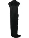 Rick Owens Chiffon Silk Maxi Dress In Black