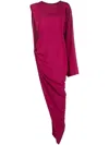 Rick Owens Edfu Gown In Cocoon Silk Blend Crepe Clothing In Fuchsia