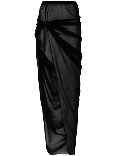 Rick Owens Edfu Maxi Skirt In Black