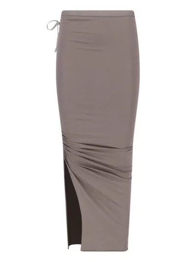 Rick Owens 'edfu' Midi Skirt In Gray