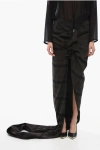Rick Owens Edfu Draped Checked Cotton-flannel Maxi Skirt