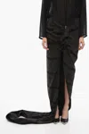 Rick Owens Edfu Draped Checked Cotton-flannel Maxi Skirt In Brown