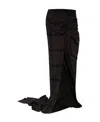 Rick Owens Edfu Plaid Draped Train Skirt In Black