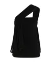 Rick Owens Edfu Ruched Draped Top In Black