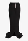 Rick Owens Edfu Ruched Maxi Skirt In Black