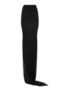 Rick Owens Flowing Maxi Skirt With Sheer Panel And High Waist In Black