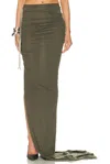 Rick Owens Khaki Concordians Edfu Maxi Skirt In Green