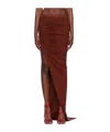 Rick Owens Burgundy Edfu Maxi Skirt In Brown