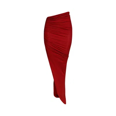 Pre-owned Rick Owens Edfu Skirt 'cardinal Red' | Women's Size 38