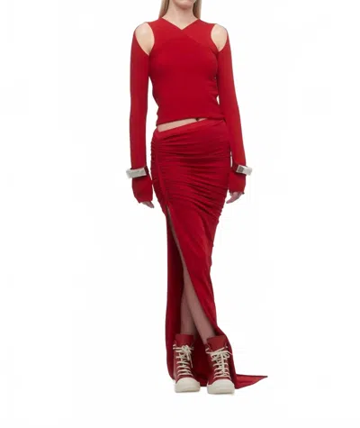 Rick Owens Edfu Skirt In Cardinal Red In Multi
