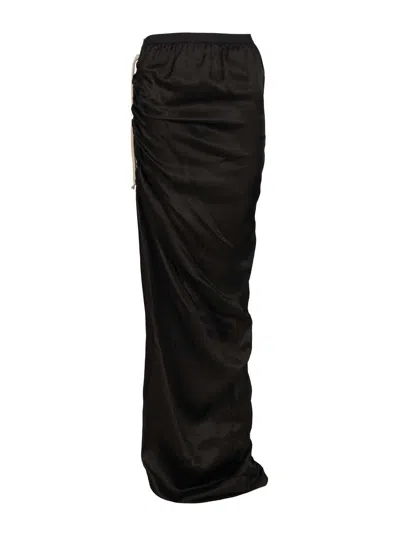 Rick Owens Edfu Skirt In Cupro Skirts Black
