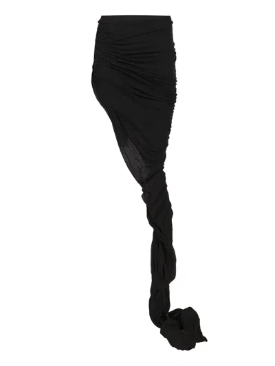 Rick Owens Edfu Skirt In Unstable Cotton Skirts Black