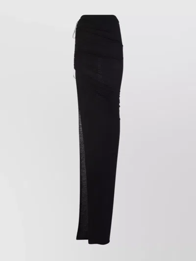 Rick Owens Edfu Skirt With Sheer Panel And Drawstring