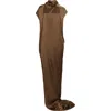 Rick Owens Edfu T Side Slit Long Dress In Bean