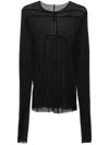 Rick Owens Crew Neck Long Sleeve T-shirt In Black