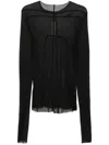 Rick Owens Crew Neck Long Sleeve T-shirt In Black