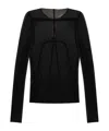 Rick Owens Crew Neck Long Sleeve T-shirt In Black