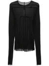 Rick Owens Crew Neck Long Sleeve T-shirt In Black