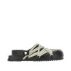 Rick Owens Megalace Mule Granola Black Leather Sandals In Black