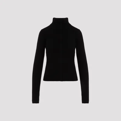 Rick Owens Ehadon Dbl Virgin Wool Pullover In Black