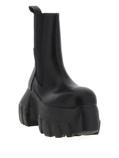 Rick Owens Elastic-detail Leather Ankle Boots In Multi
