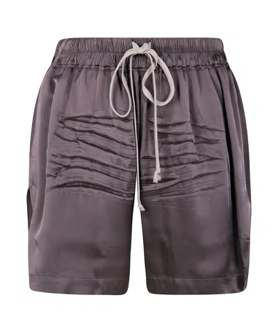 Rick Owens Elastic Drawstring Waist Shorts In Black