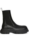 Rick Owens Black Concordians Beatle Bozo Tractor Chelsea Boots In Black